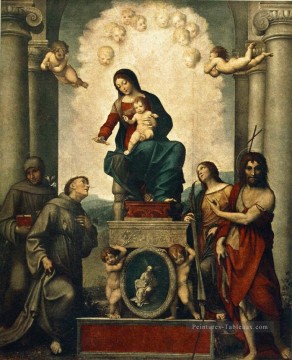  Anton Tableaux - Madone Avec St François Renaissance maniérisme Antonio da Correggio